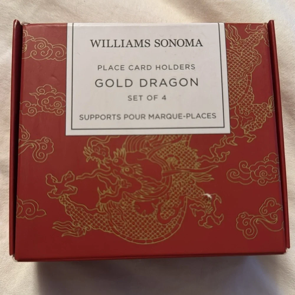 Williams Sonoma Lunar Dragon Name Card Place Card Holders, Set of 4